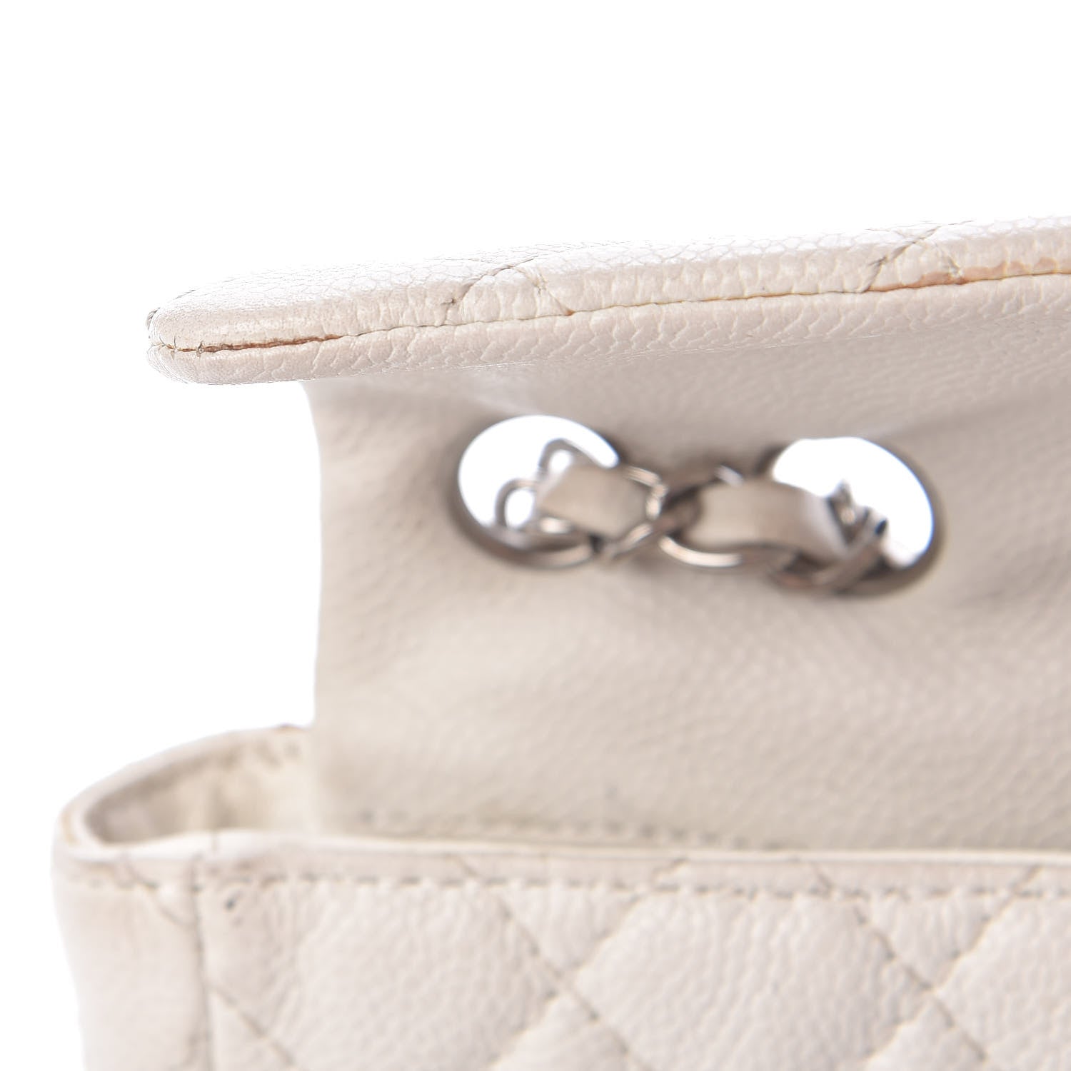Chanel Soft Caviar Quilted East West Flap White 21 of 31