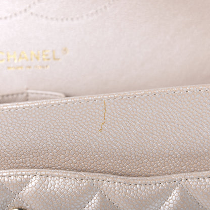 Chanel Pearly Caviar Quilted Jumbo Double Flap Light Beige 7 of 11