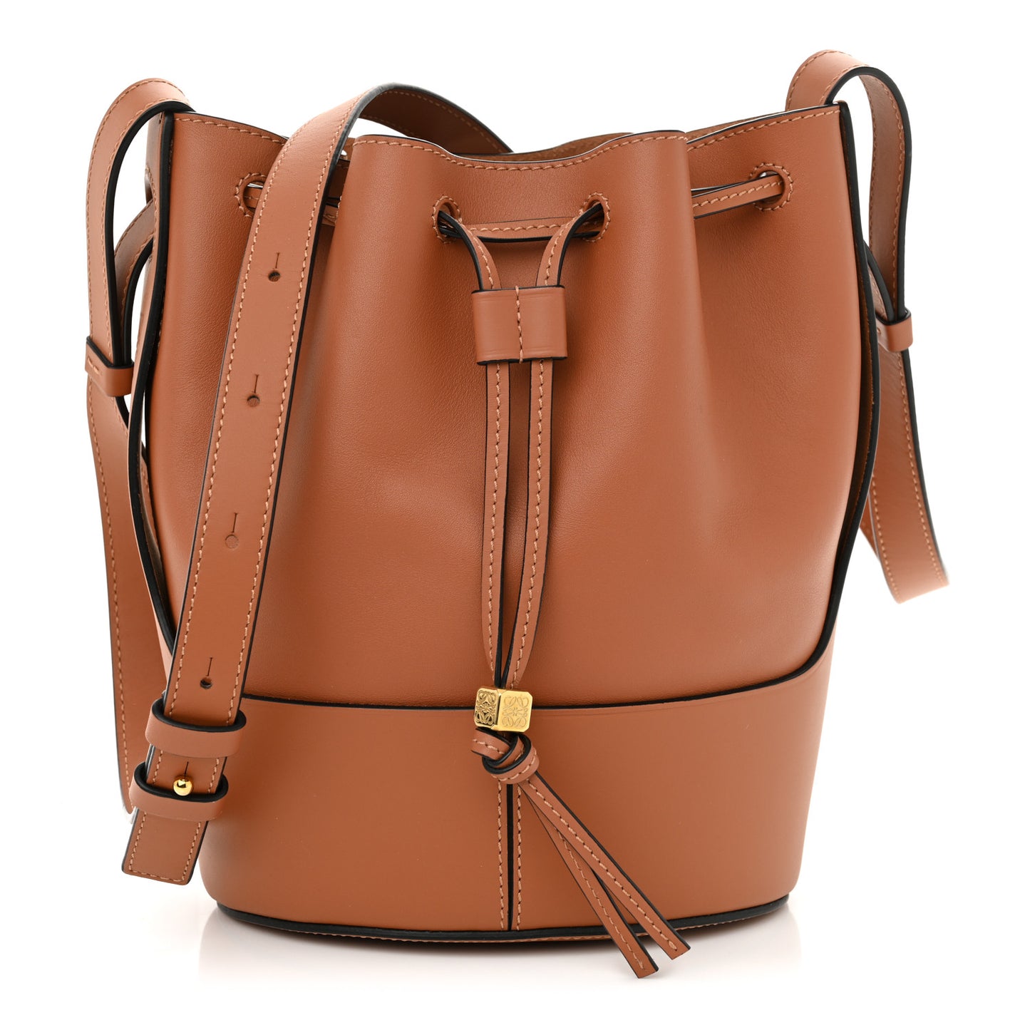 Calfskin Small Balloon Bucket Bag Tan