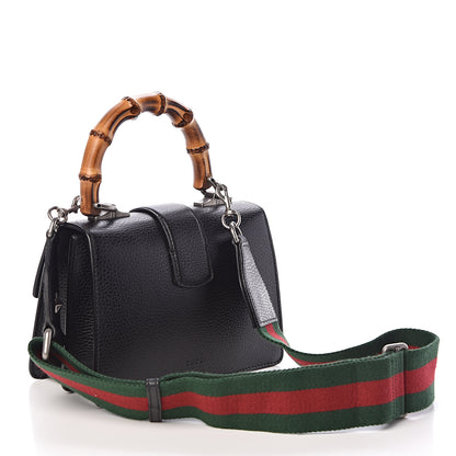 Gucci Dollar Calfskin Crystal Web Mini Dionysus Bamboo Top Handle Bag Black Black Diamond 3 of 10