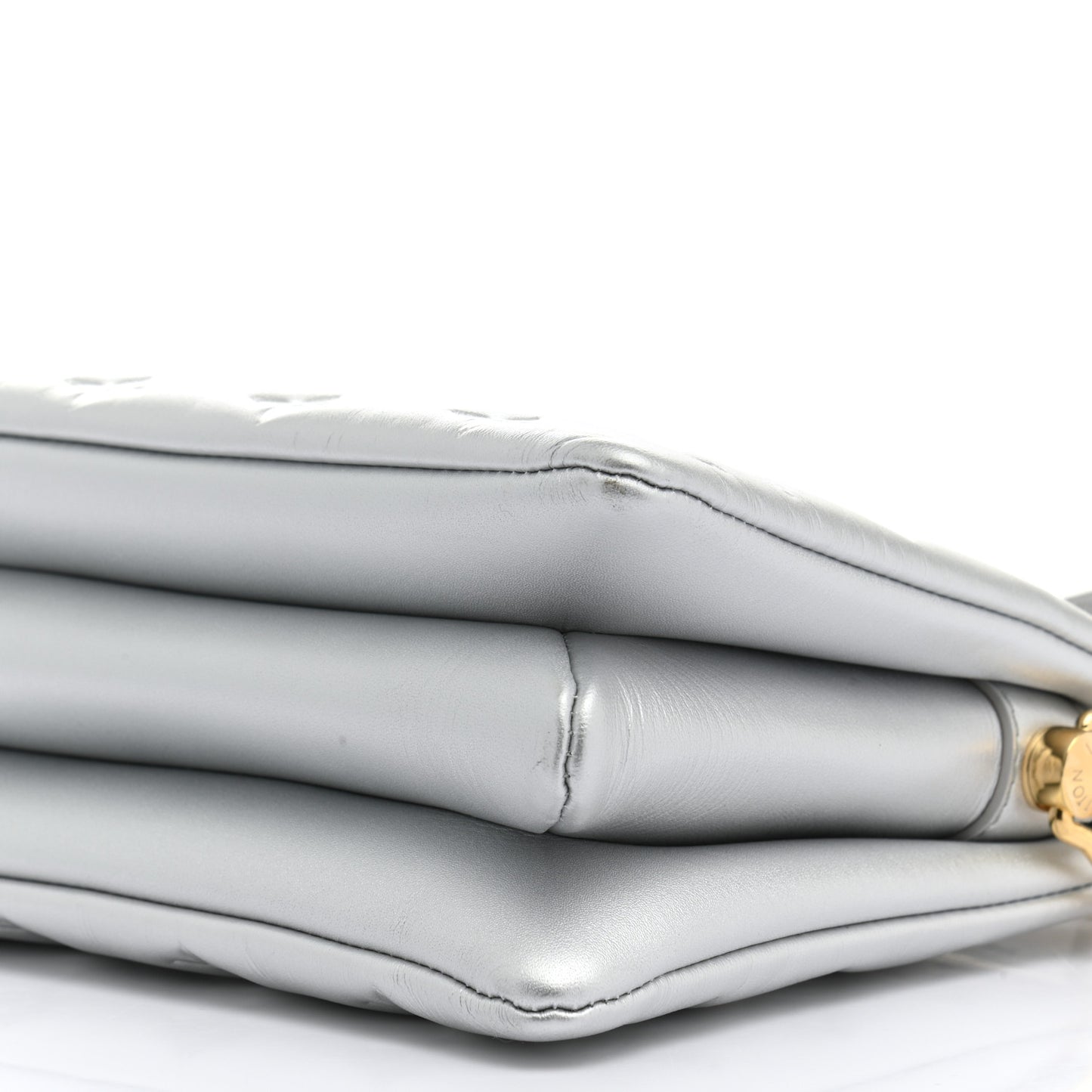 Lambskin Embossed Monogram Coussin BB Silver