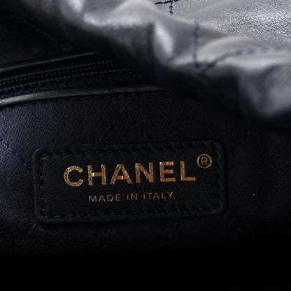 Chanel Shiny Calfskin Quilted Chanel 22 Navy Blue 7 of 11