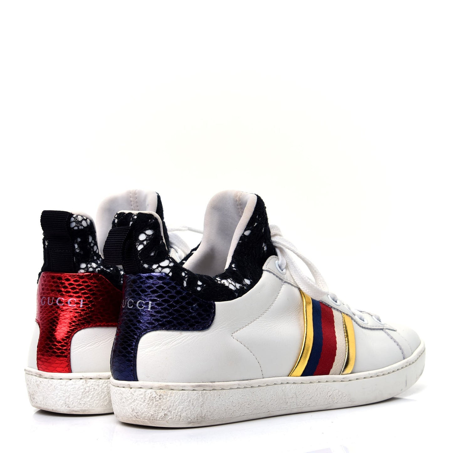 Calfskin Lace Ayers Sylvie Web Womens New Ace High Top Sneakers 35 White