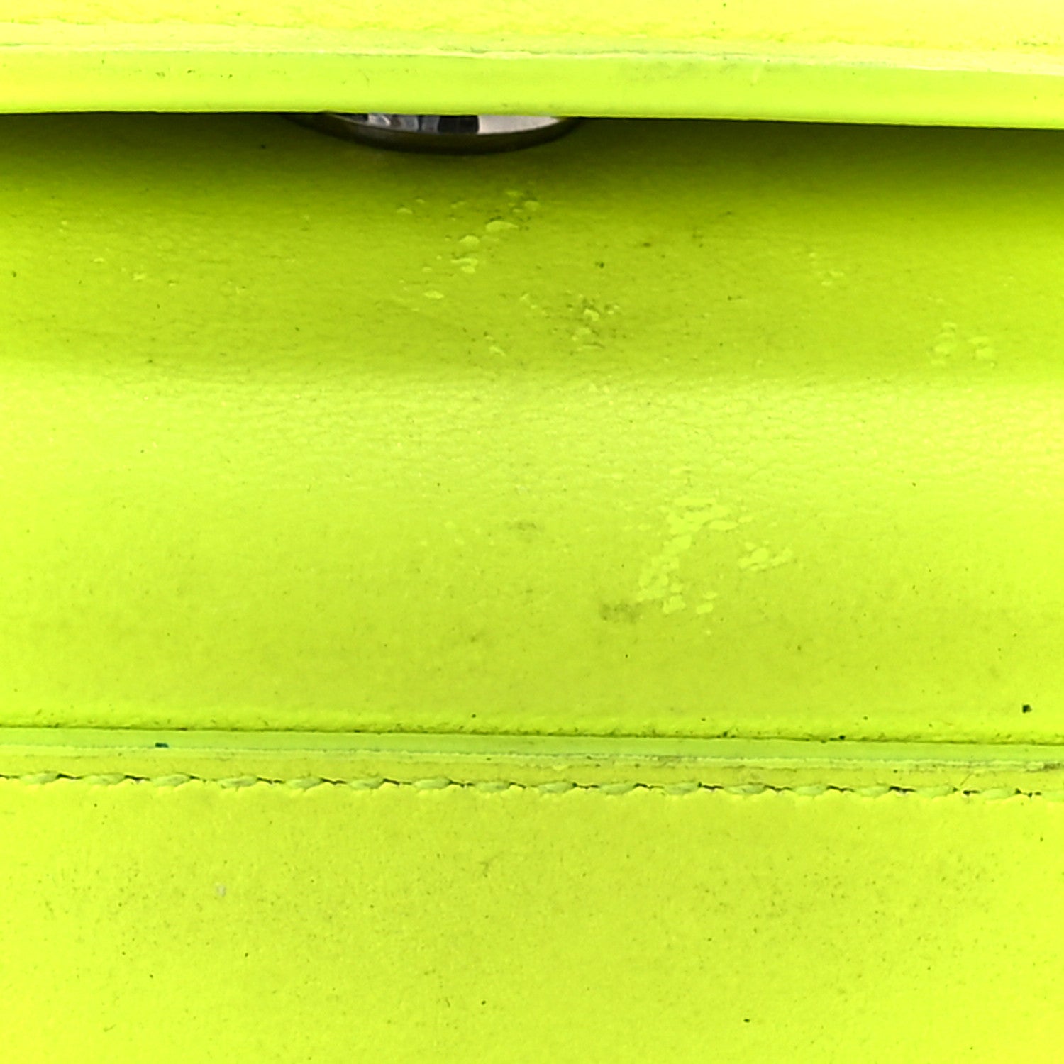 Saint Laurent Smooth Calfskin Small Monogram Kate Satchel Neon Yellow 10 of 16