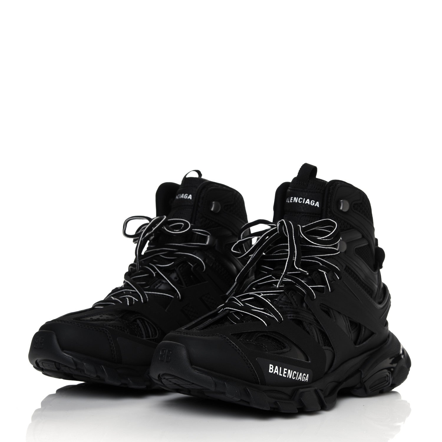 Balenciaga Mesh Nylon Womens Track Hike Sneakers 39 Black 3 of 8