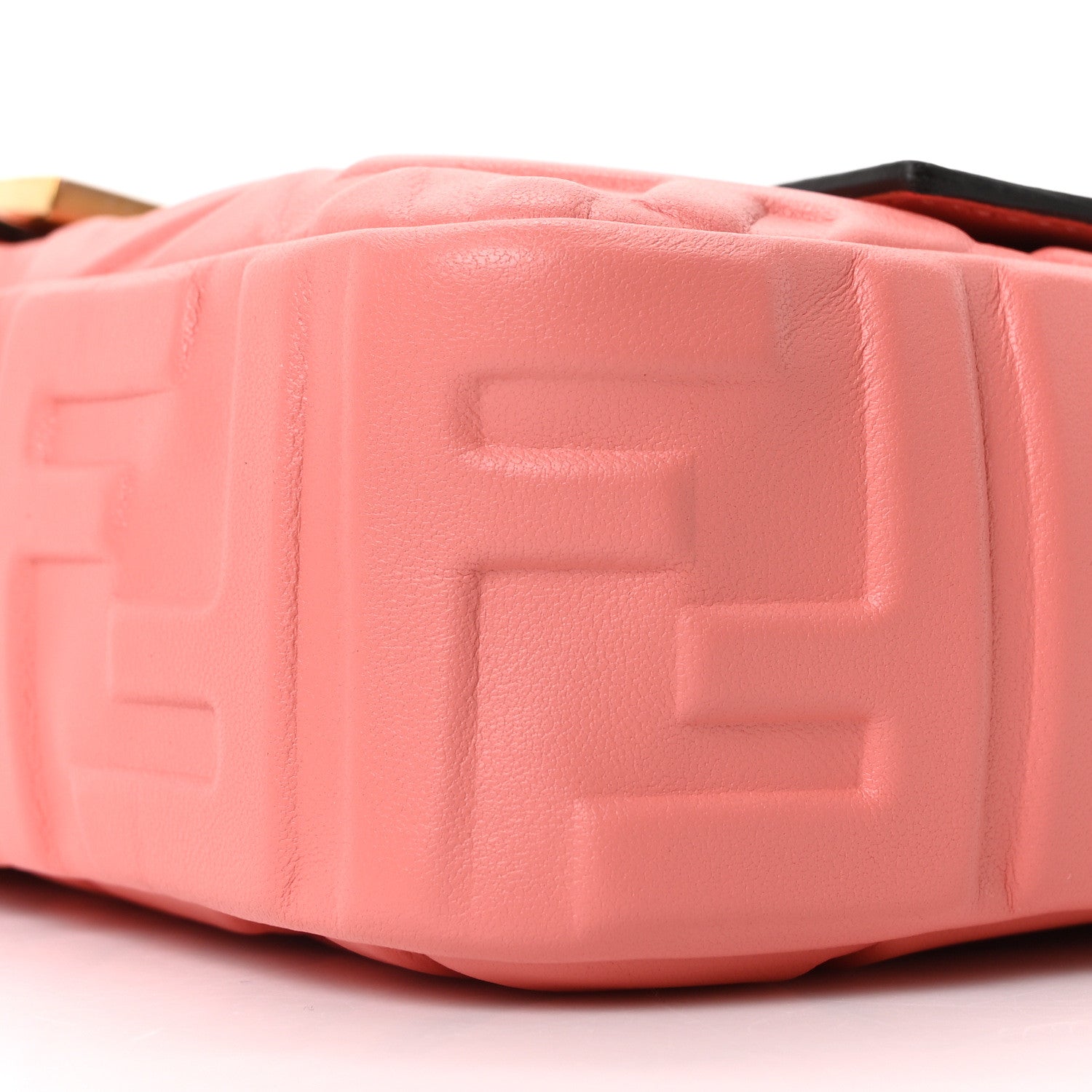 Fendi Nappa FF 1974 Embossed Baguette Rosa Pesca 9 of 9