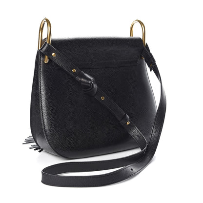 Chloe Grained Calfskin Medium Hudson Tassel Shoulder Bag Black 3 of 8