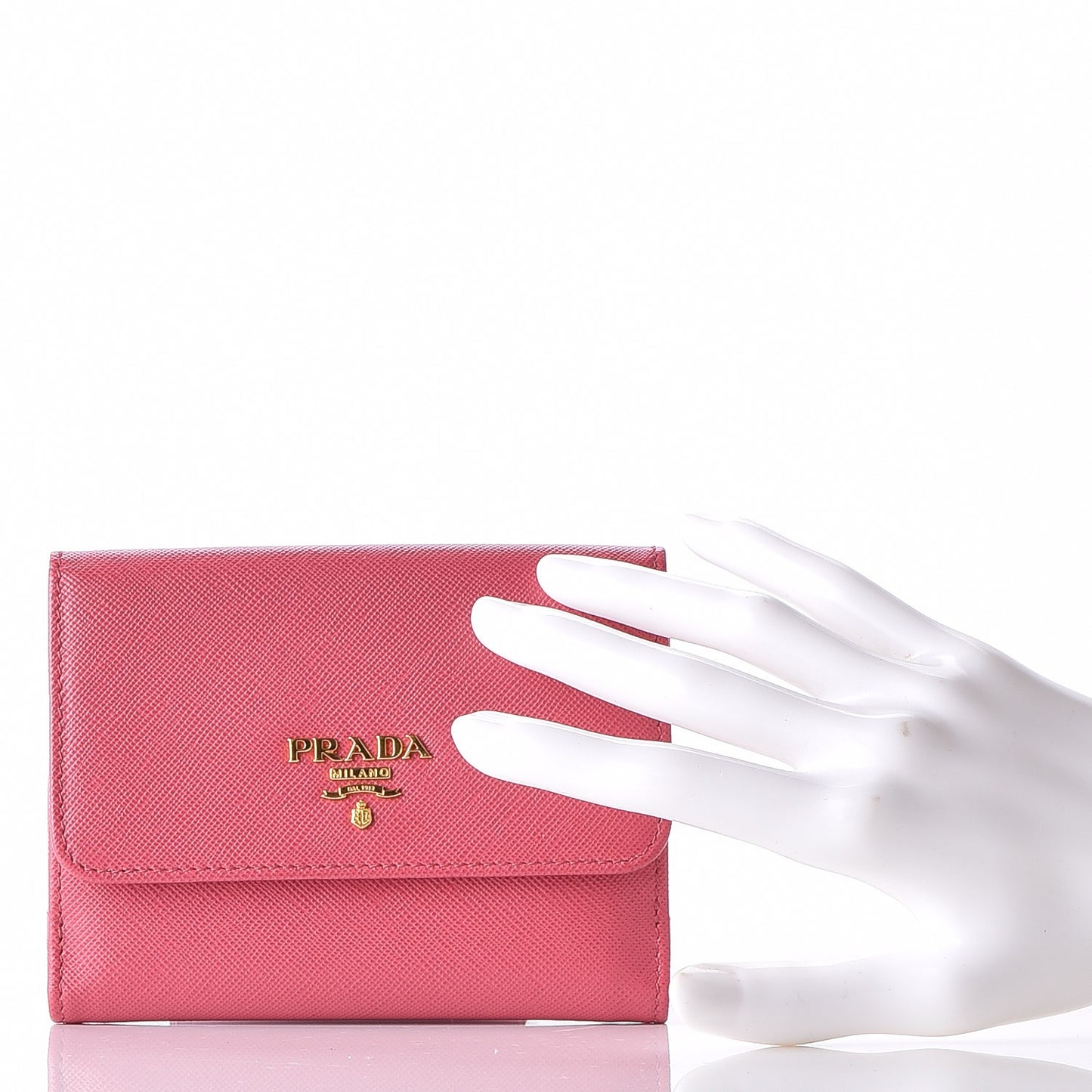 Saffiano Multicolor Compact Wallet Peonia Begonia