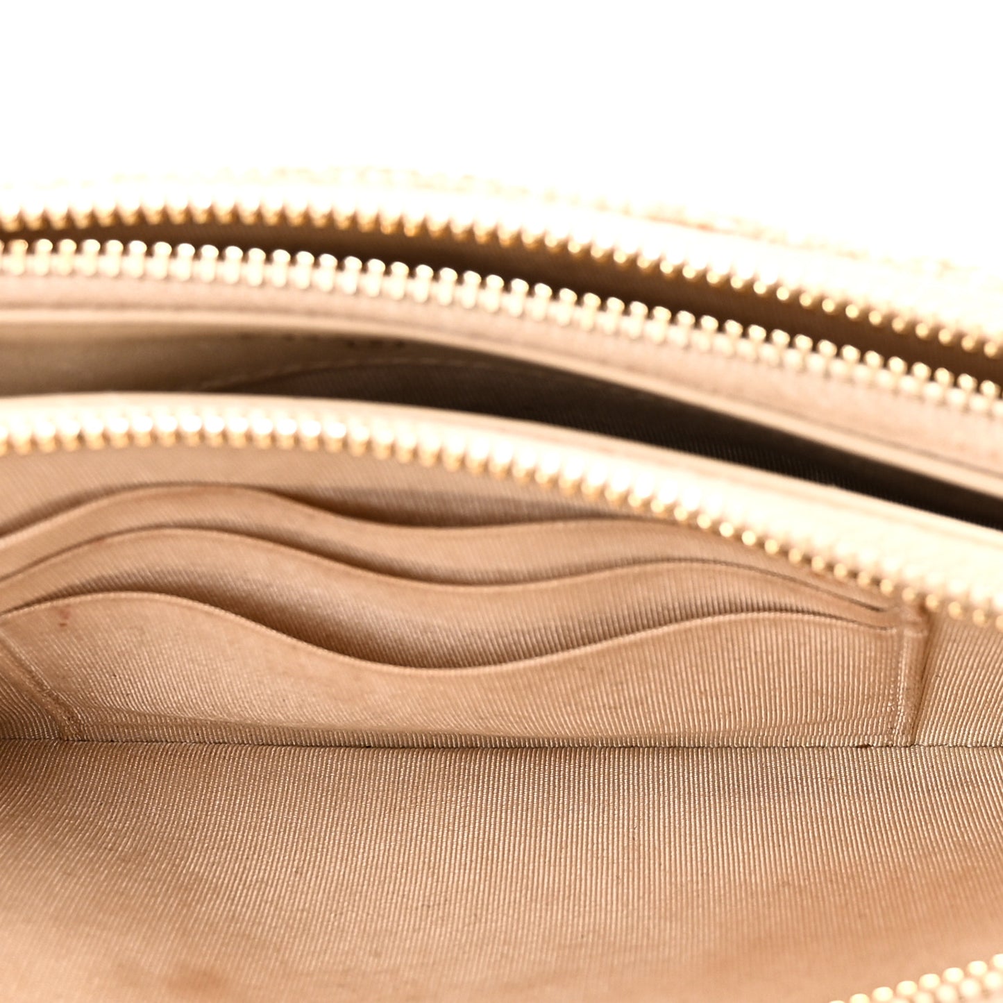 Canvas Small Deauville Clutch With Chain Light Beige