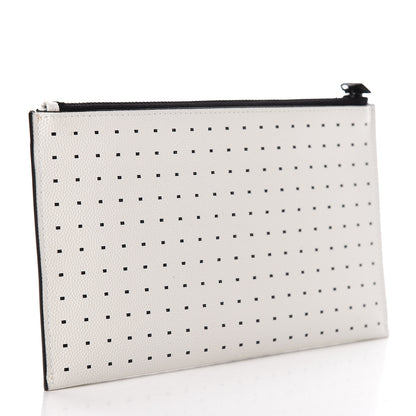 Saint Laurent Calfskin Square Dot Zip Bill Pouch White 3 of 8