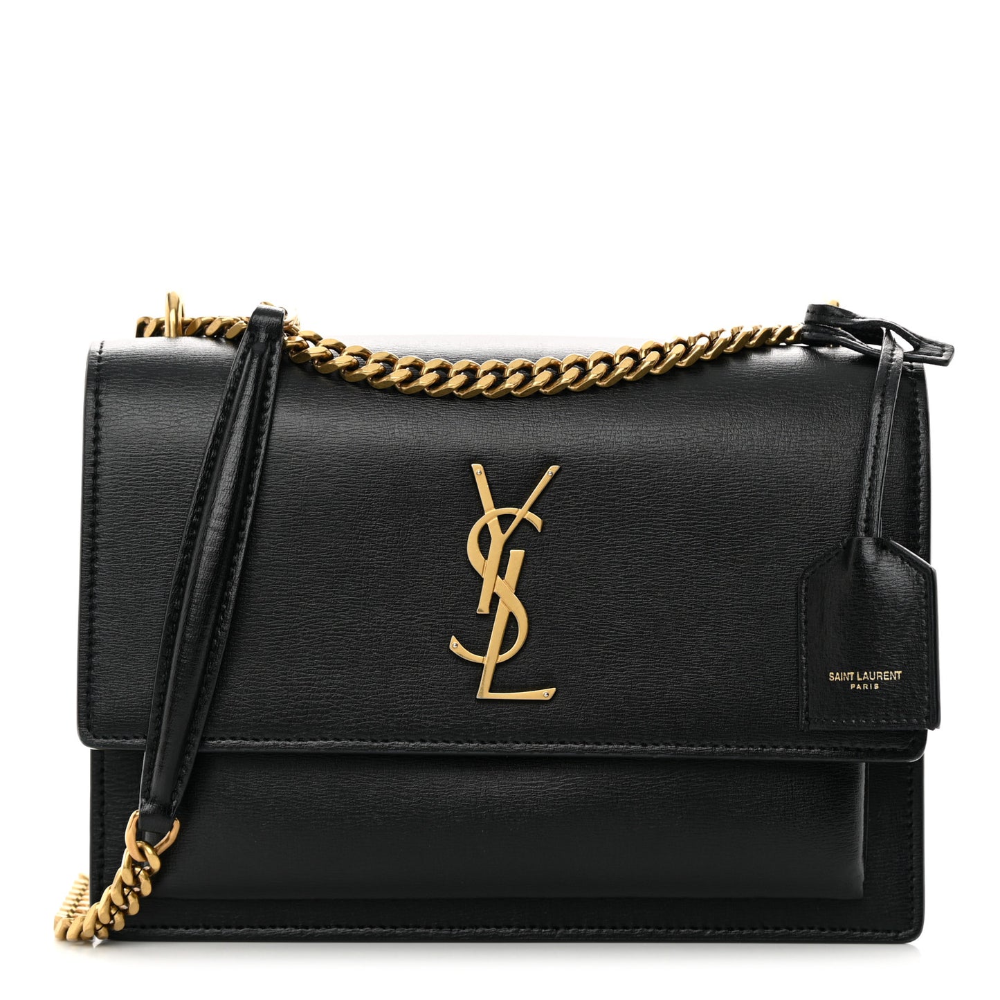 SAINT LAURENT Calfskin Medium Monogram Sunset Black