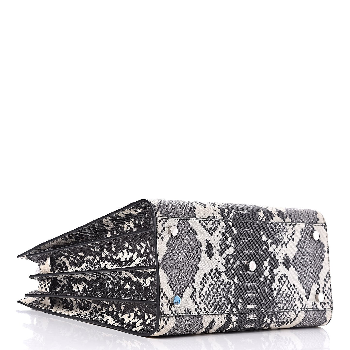 Python Calfskin Embossed Small Sac De Jour Black