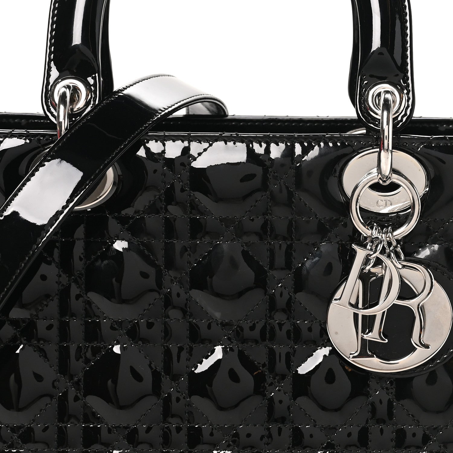 Christian Dior Patent Cannage Medium Lady Dior Black 8 of 10