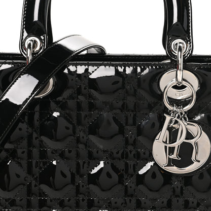 Christian Dior Patent Cannage Medium Lady Dior Black 8 of 10