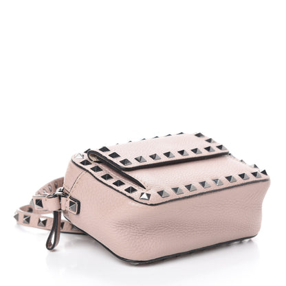 Valentino Garavani Grained Calfskin Small Rockstud Flap Pocket Camera Crossbody Bag Poudre 4 of 9