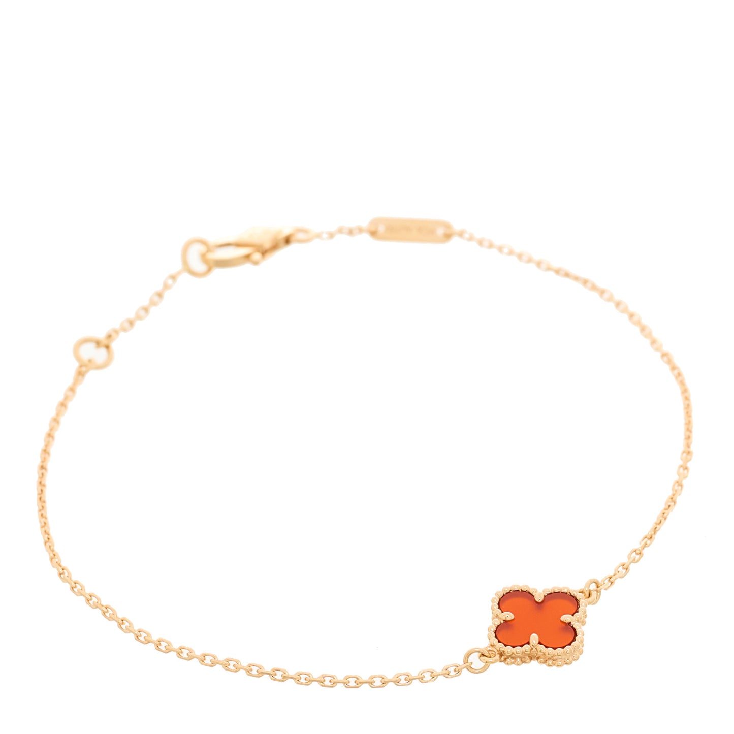 18K Rose Gold Carnelian Sweet Alhambra Bracelet