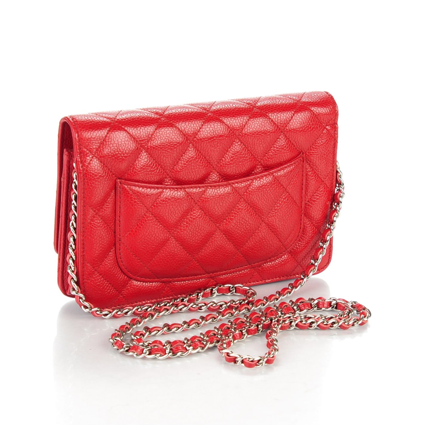 Caviar Quilted Wallet On Chain WOC Red