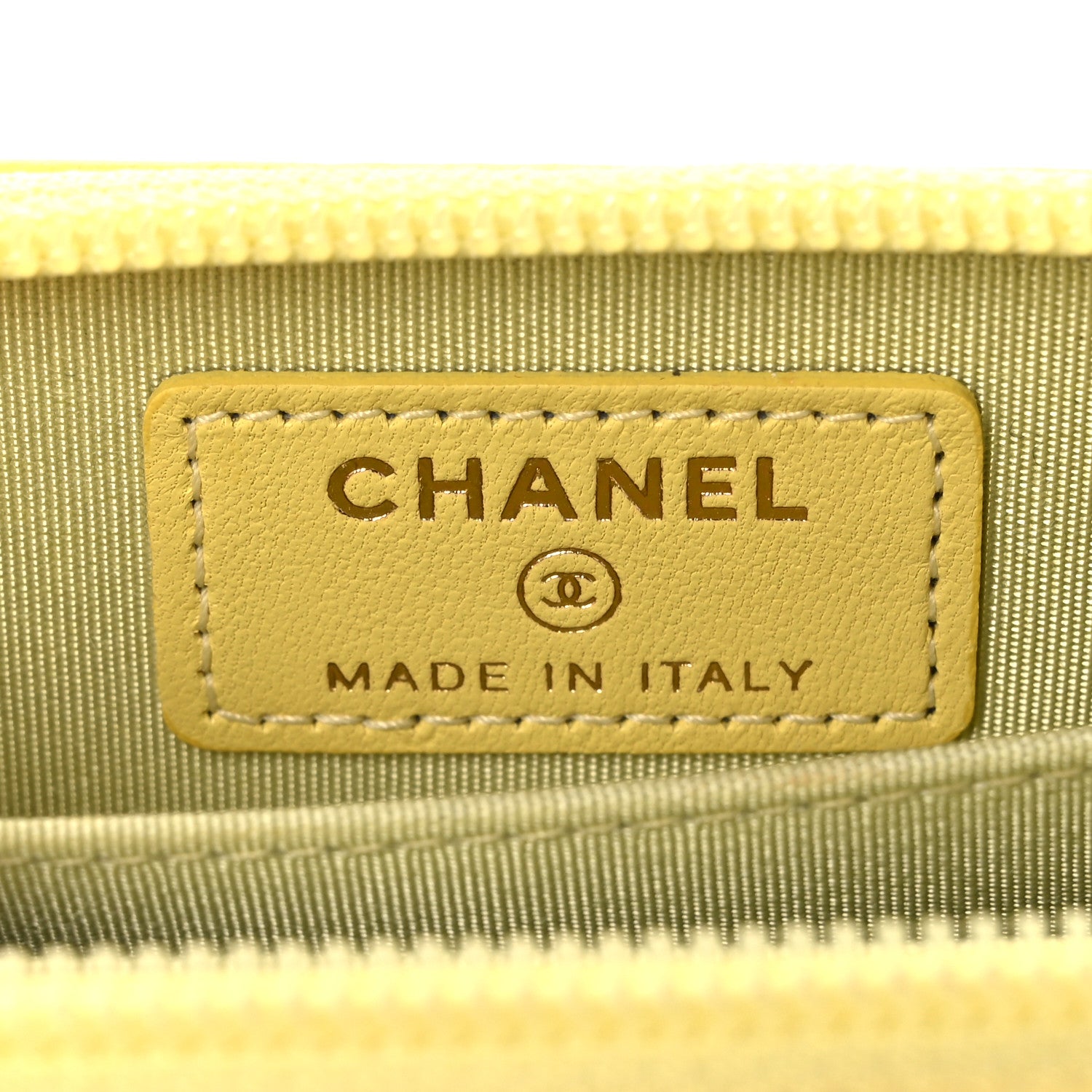 Chanel Lambskin Quilted Zip Around Boy Coin Purse Wallet Yellow 6 of 11