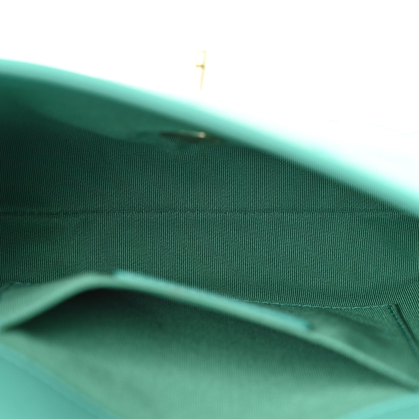 Calfskin Stitched Small Covered CC Flap Bag Green