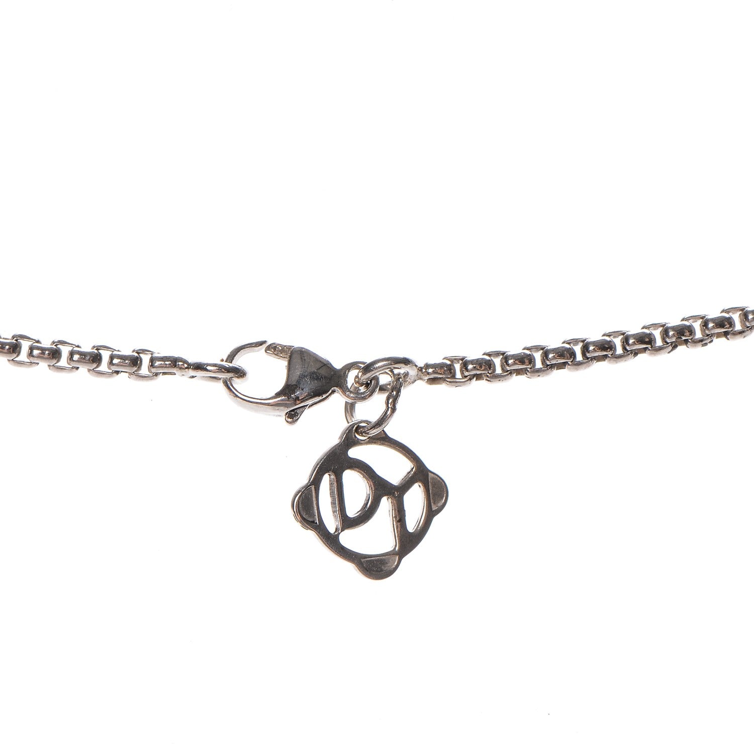 David Yurman Sterling Silver 18K White Gold Diamond Pave Ball Necklace 5 of 5