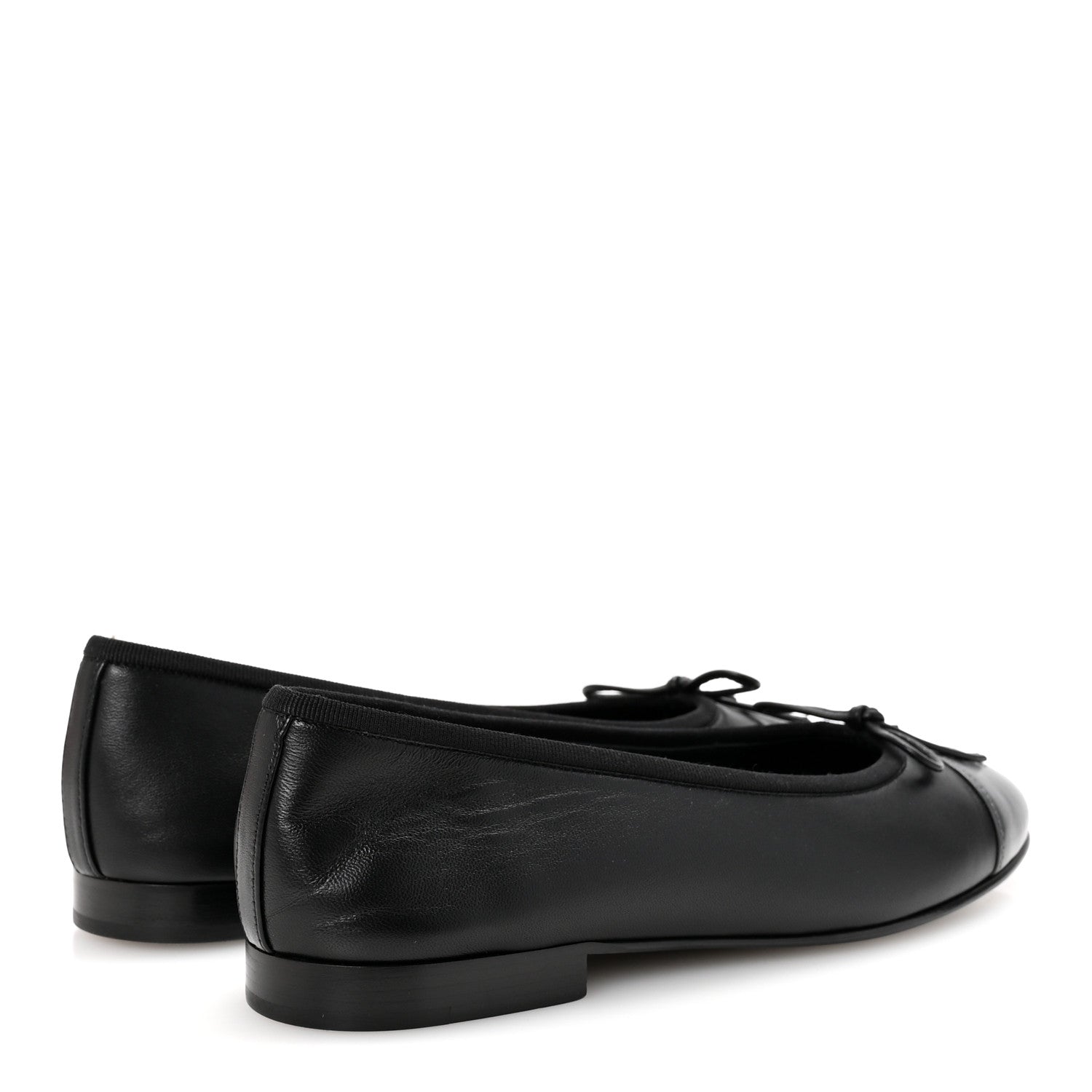 Chanel Lambskin CC Cap Toe Ballerina Flats 37 Black Dark Grey 5 of 10