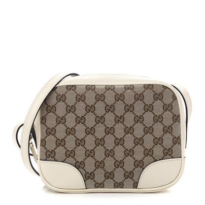 Gucci Monogram Dollar Calfskin Mini Bree Messenger Bag Beige Ebony Avoire 1 of 9