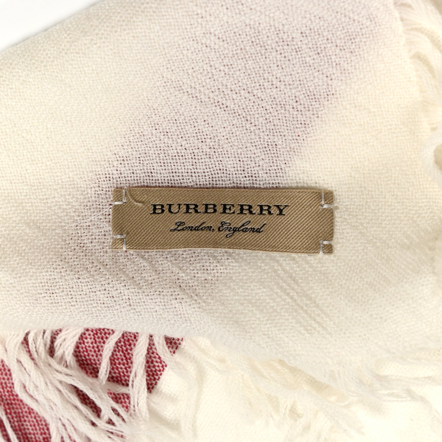 Burberry Merino Wool House Check Scarf Ivory 2 of 3