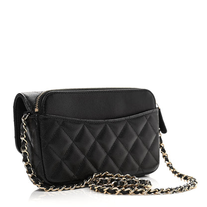 Chanel Caviar Quilted Flap Phone Holder With Chain Black 3 of 13