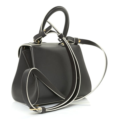 Delvaux Grained Calfskin Bi-Color Brillant Mini Satchel Black 3 of 10