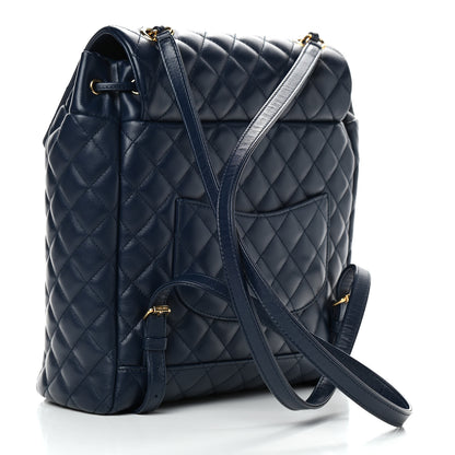 Chanel Calfskin Quilted Large Urban Spirit Backpack Navy 3 of 9