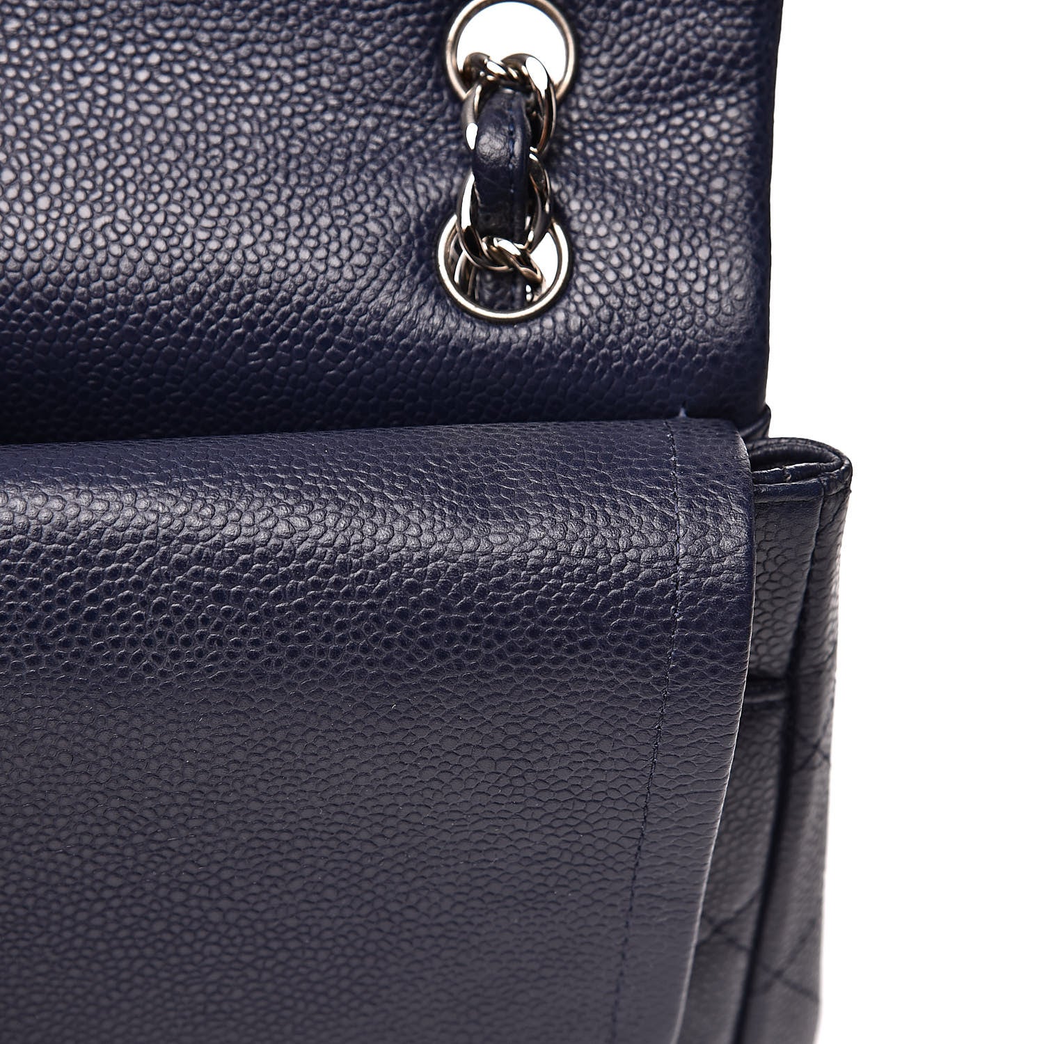 Chanel Caviar Quilted Maxi Double Flap Navy Blue 11 of 19