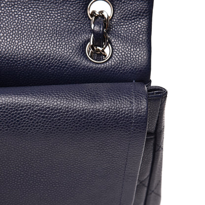 Chanel Caviar Quilted Maxi Double Flap Navy Blue 11 of 19