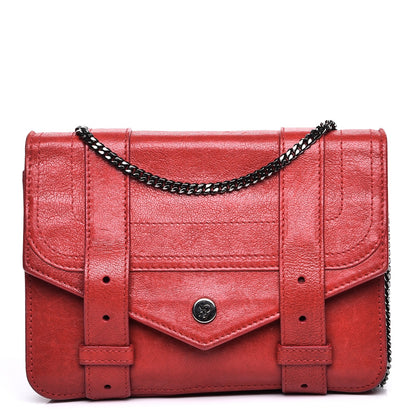 Proenza Schouler Lambskin PS1 Large Chain Wallet Red 1 of 8