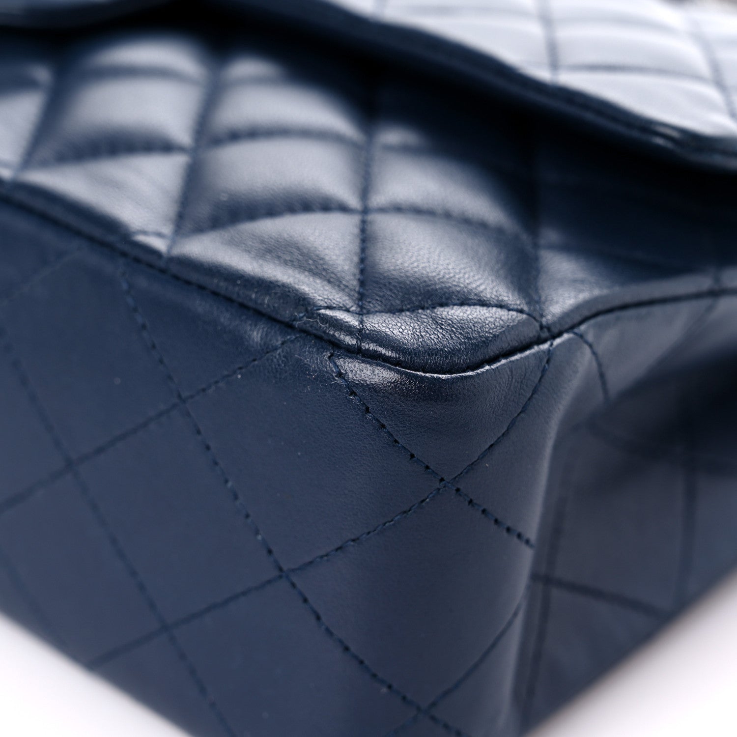 Chanel Lambskin Quilted Medium Double Flap Navy 9 of 17