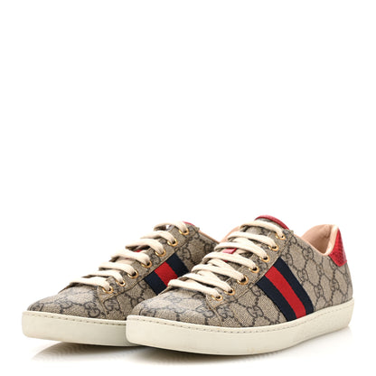Gucci GG Supreme Monogram Womens Ace Low-Top Sneaker 36.5 Beige 4 of 10