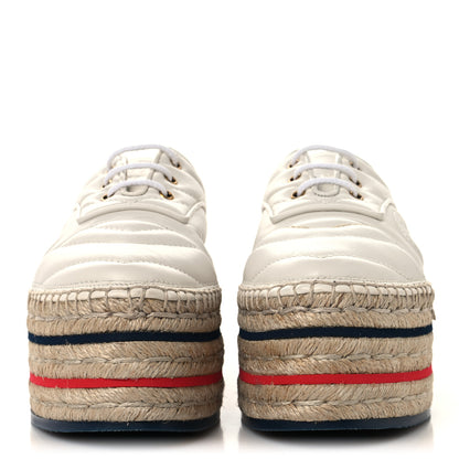 Gucci Nappa Matelasse GG Pilar Flatform Lace-Up Espadrilles 36.5 Great White 3 of 9