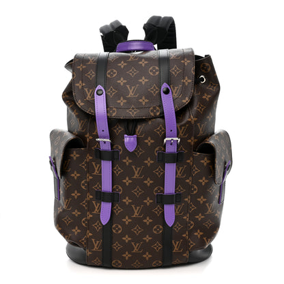 Louis Vuitton Monogram Macassar Christopher MM Backpack Purple 1 of 9