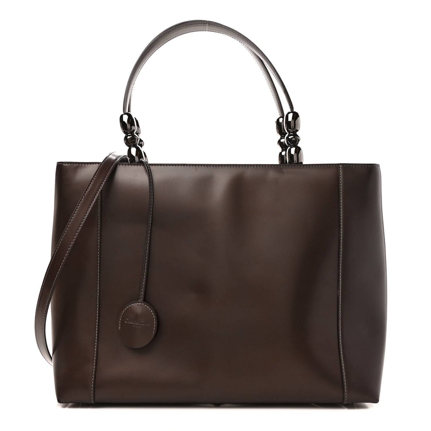Christian Dior Patent Medium Malice Tote Brown 1 of 11