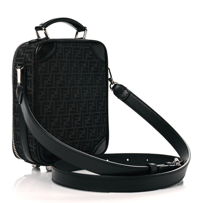 Fendi Recycled Fabric Jacquard Vitello Astro Micro FF Mini Trolley Bag Asfalto Black 3 of 10