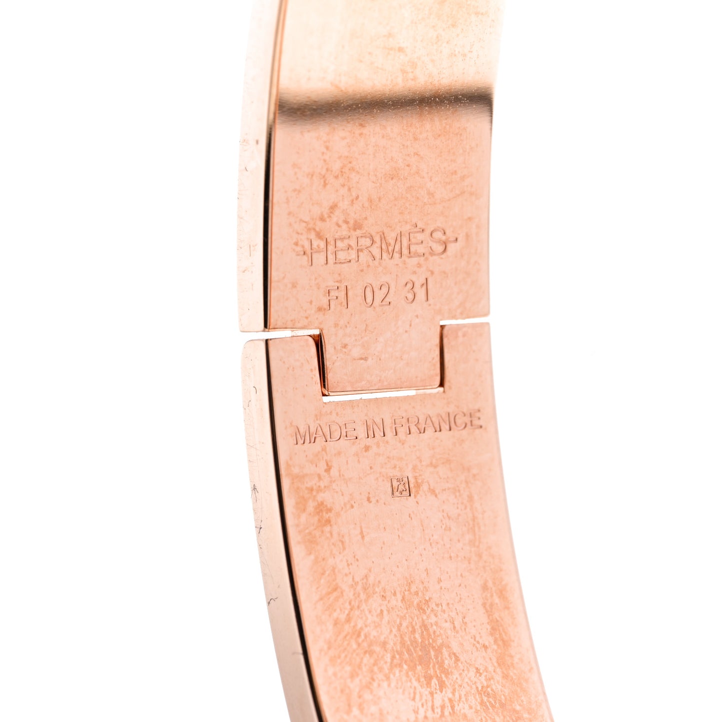 Enamel Narrow Clic Clac H Bracelet GM Marron Glace