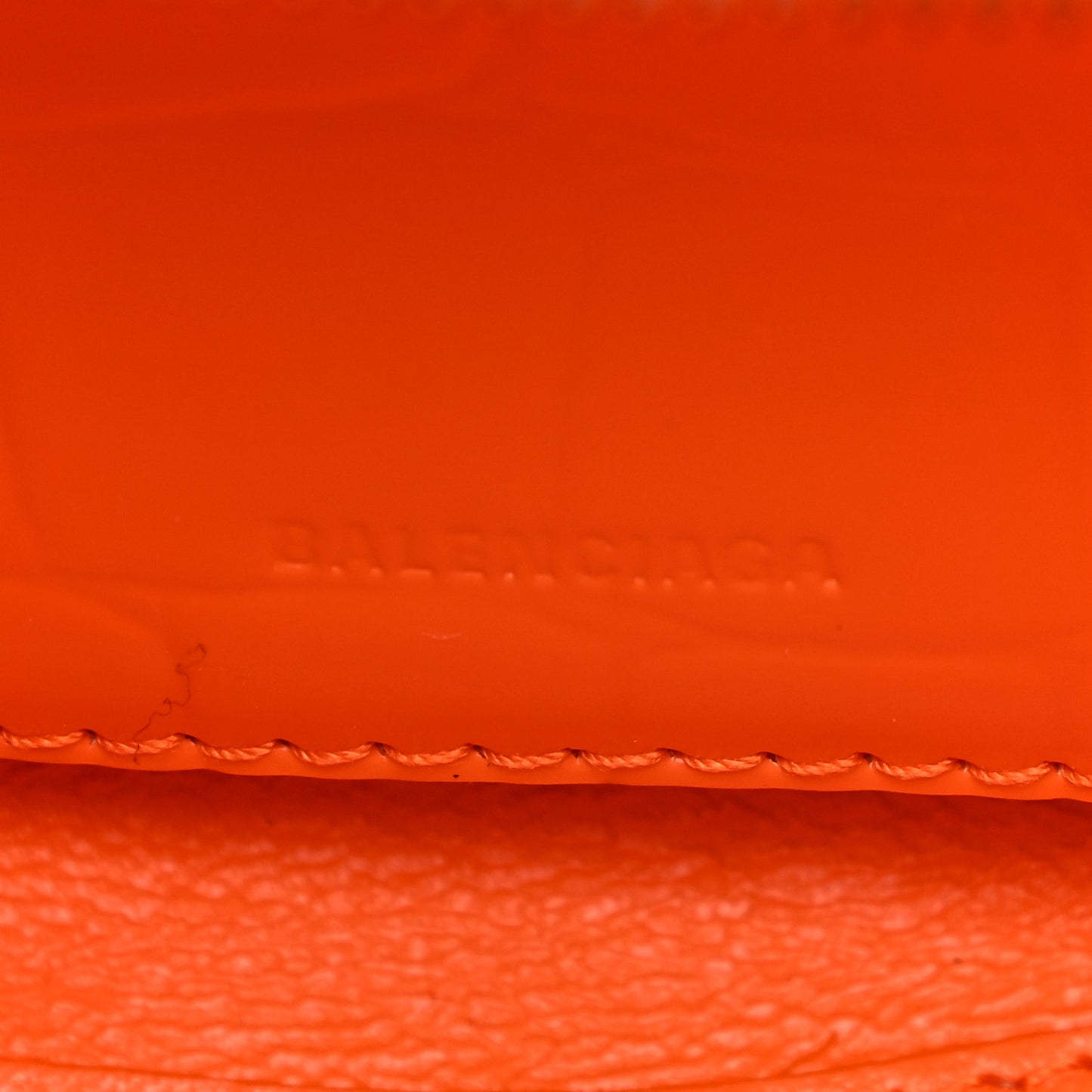 Semi Shiny Calfskin Crocodile Embossed Neo Classic Silver Hardware Nano City Crossbody Orange
