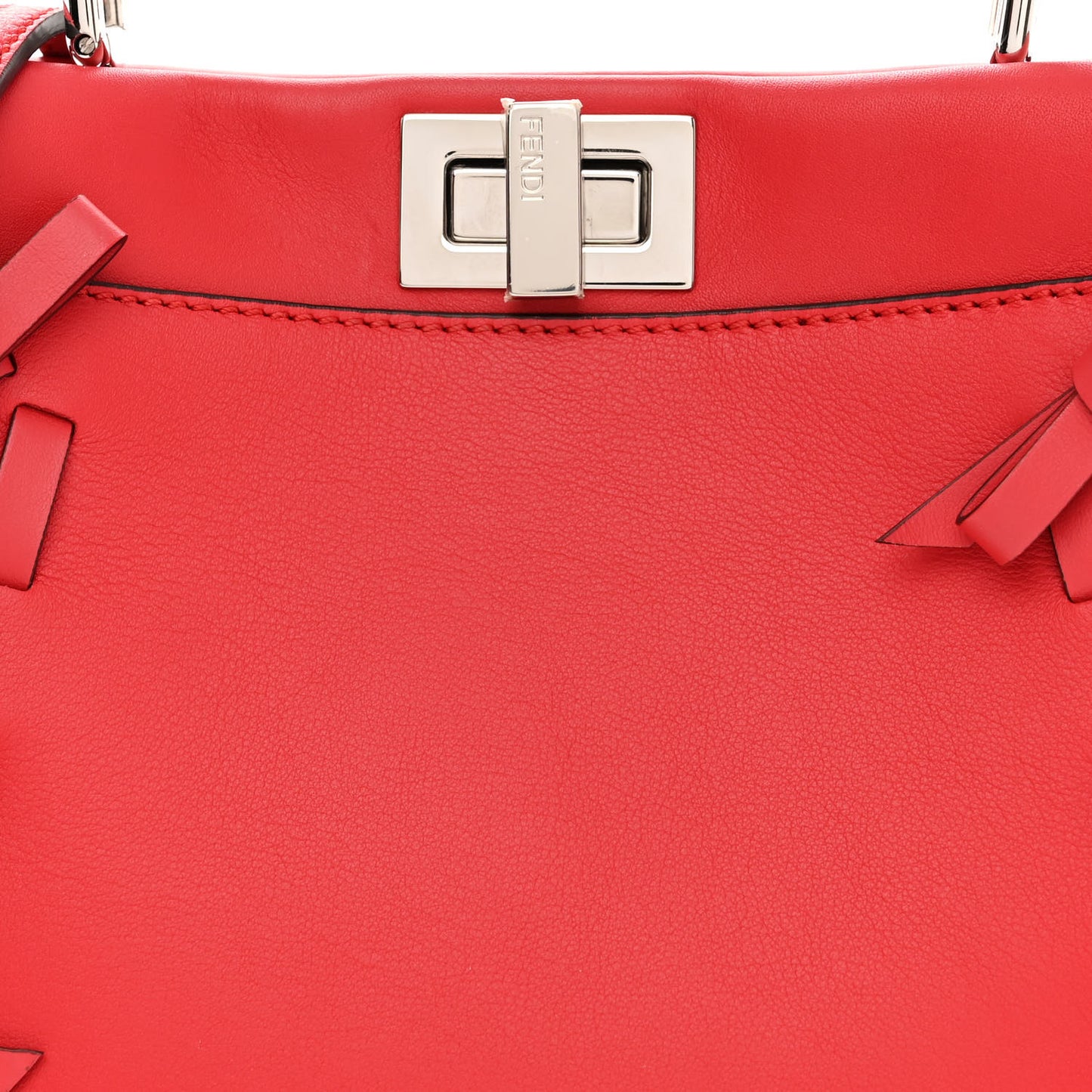 Vitello Seta Century Nappa Whipstitch Mini Peekaboo Iconic Satchel Fiamma