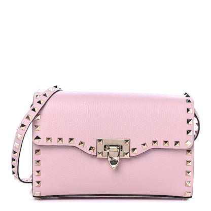 Valentino Garavani Pebbled Calfskin Medium Rockstud Flip Lock Crossbody Bag Loto 1 of 4