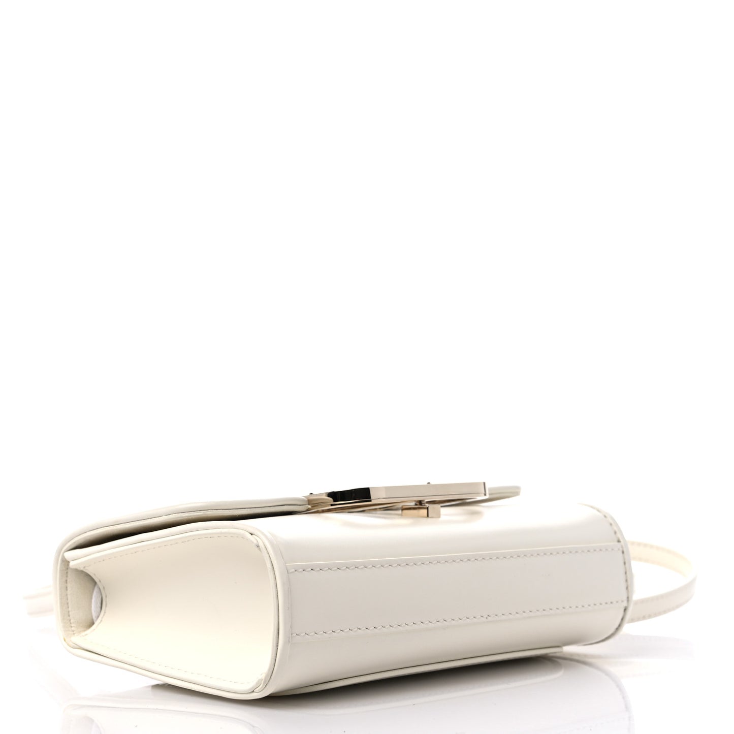 Smooth Calfskin Small VLogo Shoulder Bag White