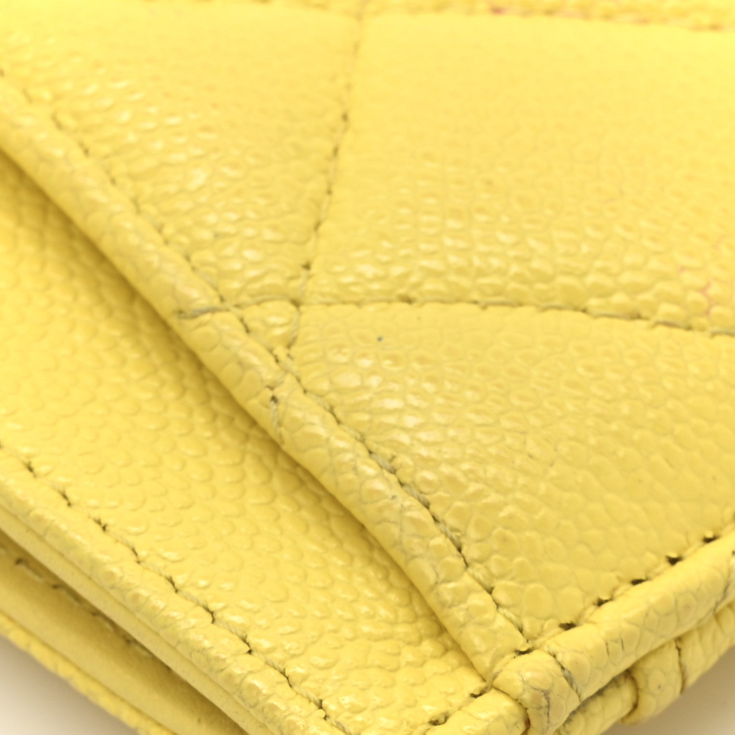Chanel Caviar Quilted Card Holder Yellow 10 of 12