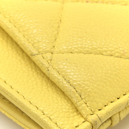 Chanel Caviar Quilted Card Holder Yellow 10 of 12