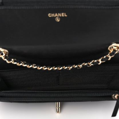 Chanel Lambskin Chevron Quilted Trendy CC Wallet On Chain WOC Black 5 of 14