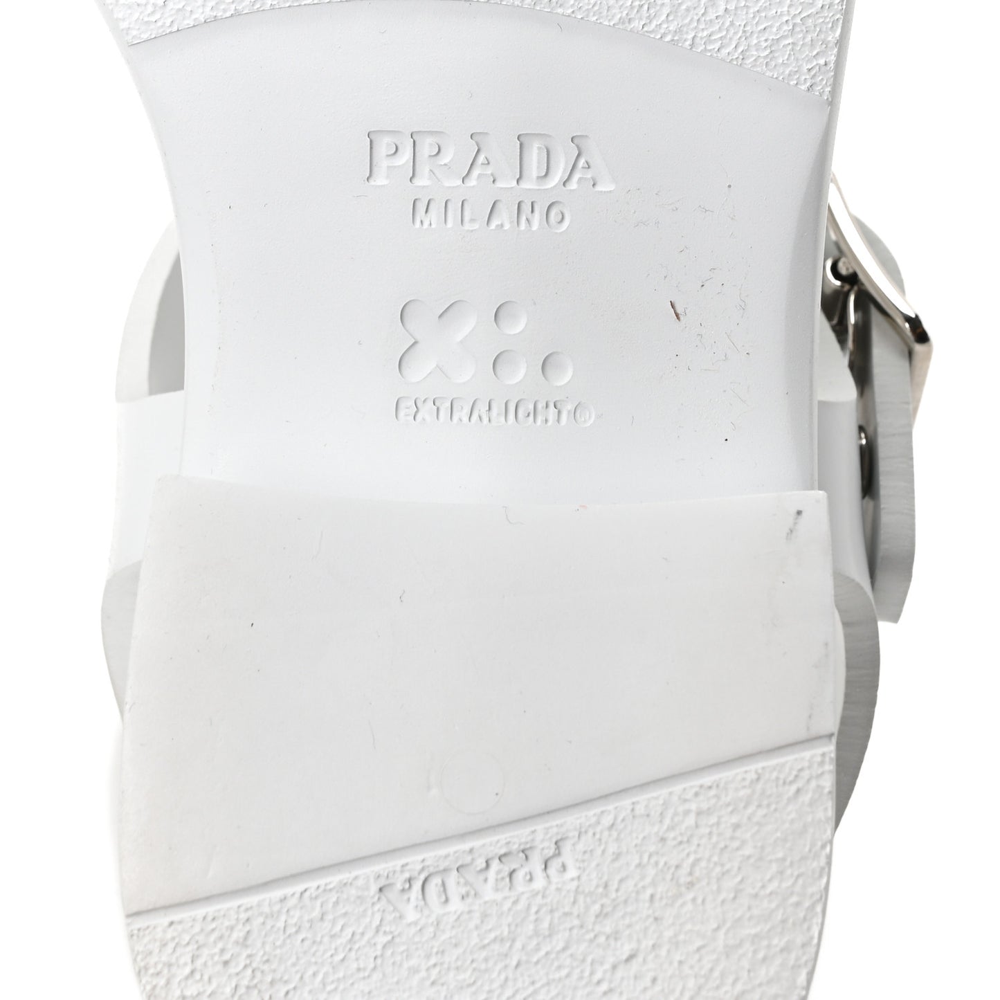 Foam Rubber Metal Triangle Logo 50mm Cage Sandals 39 White
