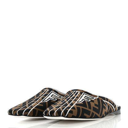 Fendi Lycra Film FF FFreedom Flat Mules 36 Tobacco Moro White 3 of 7