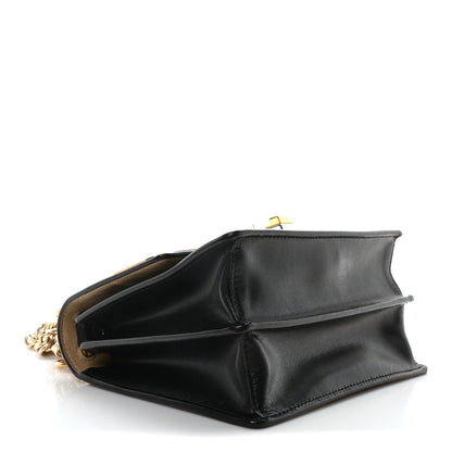 Fendi Vitello Liberty Metal Monster Eyes Small Kan I Shoulder Bag Black Gold 4 of 10